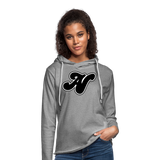 Alota Note$ Lettermark Women Lightweight Terry Hoodie - heather gray