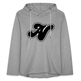 Alota Note$ Lettermark Women Lightweight Terry Hoodie - heather gray