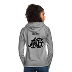 Alota Note$ Lettermark Women Lightweight Terry Hoodie - heather gray