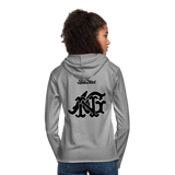 Alota Note$ Lettermark Women Lightweight Terry Hoodie - heather gray