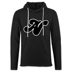 Alota Note$ Lettermark Women Lightweight Terry Hoodie - charcoal grey