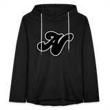 Alota Note$ Lettermark Women Lightweight Terry Hoodie - charcoal grey