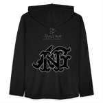 Alota Note$ Lettermark Women Lightweight Terry Hoodie - charcoal grey