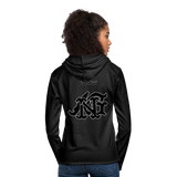 Alota Note$ Lettermark Women Lightweight Terry Hoodie - charcoal grey