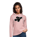 Alota Note$ Lettermark Women Lightweight Terry Hoodie - cream heather pink