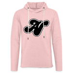 Alota Note$ Lettermark Women Lightweight Terry Hoodie - cream heather pink