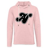 Alota Note$ Lettermark Women Lightweight Terry Hoodie - cream heather pink