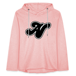 Alota Note$ Lettermark Women Lightweight Terry Hoodie - cream heather pink