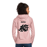 Alota Note$ Lettermark Women Lightweight Terry Hoodie - cream heather pink