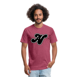 Alota Note$ Black Lettermark x Icon/Wordmark Men's T-Shirt - heather burgundy