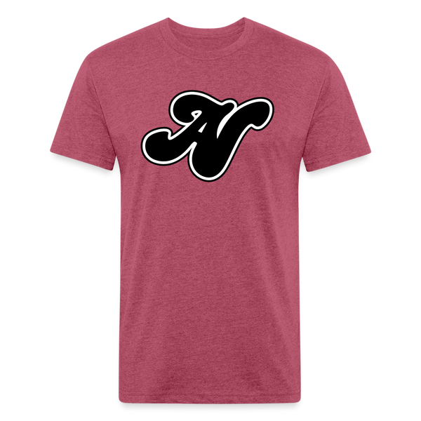 Alota Note$ Black Lettermark x Icon/Wordmark Men's T-Shirt - heather burgundy