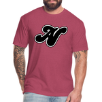 Alota Note$ Black Lettermark x Icon/Wordmark Men's T-Shirt - heather burgundy