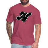 Alota Note$ Black Lettermark x Icon/Wordmark Men's T-Shirt - heather burgundy