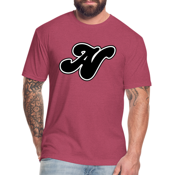 Alota Note$ Black Lettermark x Icon/Wordmark Men's T-Shirt - heather burgundy