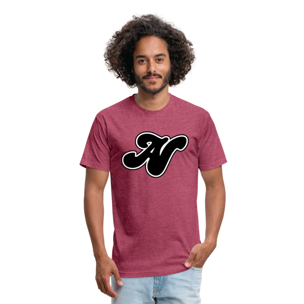 Alota Note$ Black Lettermark x Icon/Wordmark Men's T-Shirt - heather burgundy