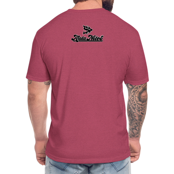 Alota Note$ Black Lettermark x Icon/Wordmark Men's T-Shirt - heather burgundy