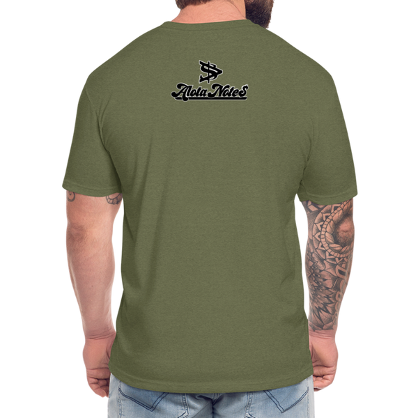 Alota Note$ Black Lettermark x Icon/Wordmark Men's T-Shirt - heather military green