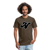 Alota Note$ Black Lettermark x Icon/Wordmark Men's T-Shirt - heather espresso