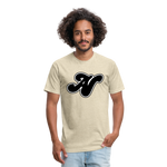 Alota Note$ Black Lettermark x Icon/Wordmark Men's T-Shirt - heather cream