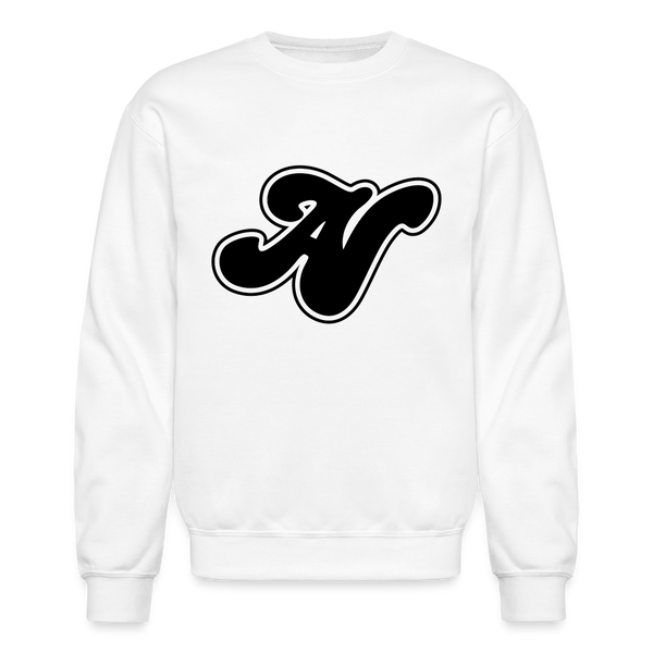 Alota Note$ Lettermark + Icon/Wordmark Unisex Crewneck Sweatshirt - white