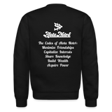 Alota Note$ Monogram 'Listed Codes' Scripted Sleeve Unisex Crewneck Sweatshirt - black