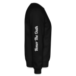 Alota Note$ Monogram 'Listed Codes' Scripted Sleeve Unisex Crewneck Sweatshirt - black