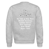 Alota Note$ Monogram 'Listed Codes' Scripted Sleeve Unisex Crewneck Sweatshirt - heather gray