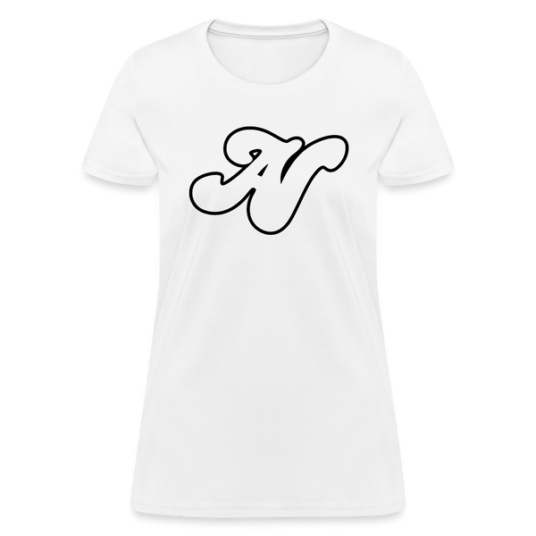 Alota Note$ White Lettermark x Icon/Wordmark Women's T-Shirt - white