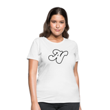 Alota Note$ White Lettermark x Icon/Wordmark Women's T-Shirt - white