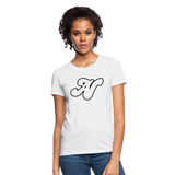 Alota Note$ White Lettermark x Icon/Wordmark Women's T-Shirt - white