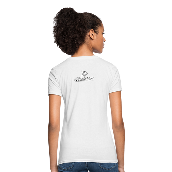 Alota Note$ White Lettermark x Icon/Wordmark Women's T-Shirt - white