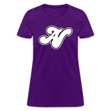 Alota Note$ White Lettermark x Icon/Wordmark Women's T-Shirt - purple