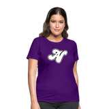 Alota Note$ White Lettermark x Icon/Wordmark Women's T-Shirt - purple