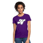 Alota Note$ White Lettermark x Icon/Wordmark Women's T-Shirt - purple