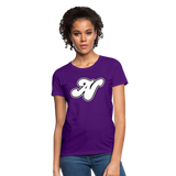 Alota Note$ White Lettermark x Icon/Wordmark Women's T-Shirt - purple