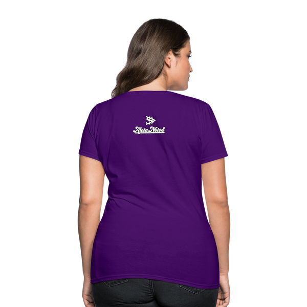 Alota Note$ White Lettermark x Icon/Wordmark Women's T-Shirt - purple