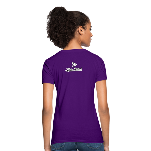 Alota Note$ White Lettermark x Icon/Wordmark Women's T-Shirt - purple