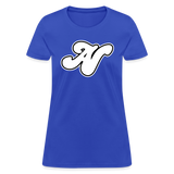 Alota Note$ White Lettermark x Icon/Wordmark Women's T-Shirt - royal blue