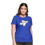 Alota Note$ White Lettermark x Icon/Wordmark Women's T-Shirt - royal blue