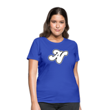 Alota Note$ White Lettermark x Icon/Wordmark Women's T-Shirt - royal blue