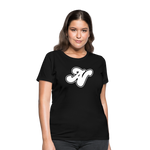 Alota Note$ White Lettermark x Icon/Wordmark Women's T-Shirt - black