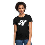 Alota Note$ White Lettermark x Icon/Wordmark Women's T-Shirt - black