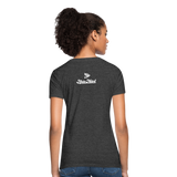 Alota Note$ White Lettermark x Icon/Wordmark Women's T-Shirt - heather black