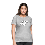 Alota Note$ White Lettermark x Icon/Wordmark Women's T-Shirt - heather gray