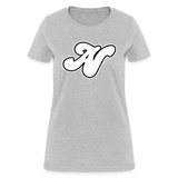 Alota Note$ White Lettermark x Icon/Wordmark Women's T-Shirt - heather gray