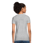 Alota Note$ White Lettermark x Icon/Wordmark Women's T-Shirt - heather gray