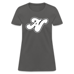 Alota Note$ White Lettermark x Icon/Wordmark Women's T-Shirt - charcoal