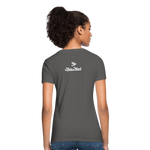 Alota Note$ White Lettermark x Icon/Wordmark Women's T-Shirt - charcoal