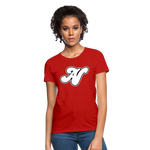 Alota Note$ White Lettermark x Icon/Wordmark Women's T-Shirt - red