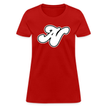 Alota Note$ White Lettermark x Icon/Wordmark Women's T-Shirt - red